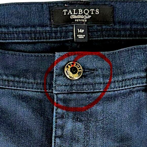 Talbots Petites Denim Cropped Straight Leg Stretch Jeans Size 14P Washed Black - Picture 12 of 12